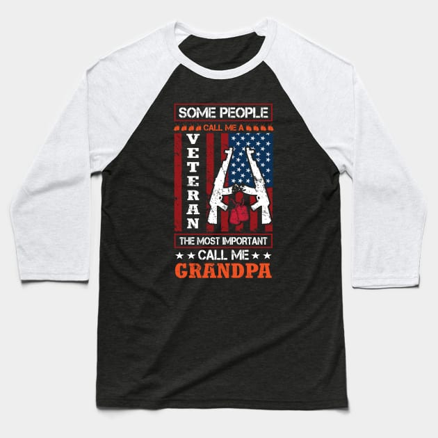 some people call me veteran the most important call me grandpa Baseball T-Shirt by tee-sailor